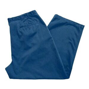 Cherokee Men's Navy Blue Khaki Pleated Front Straight Leg Pants